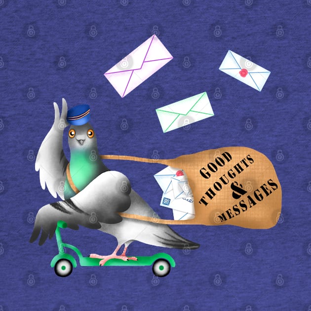 Pigeon Express (Mauve Background) by illucalliart